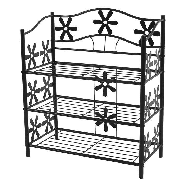 Étagère / meuble de rangement / range-chaussures / bibliothèque Genève métal ~ 3 tablettes H=70cm