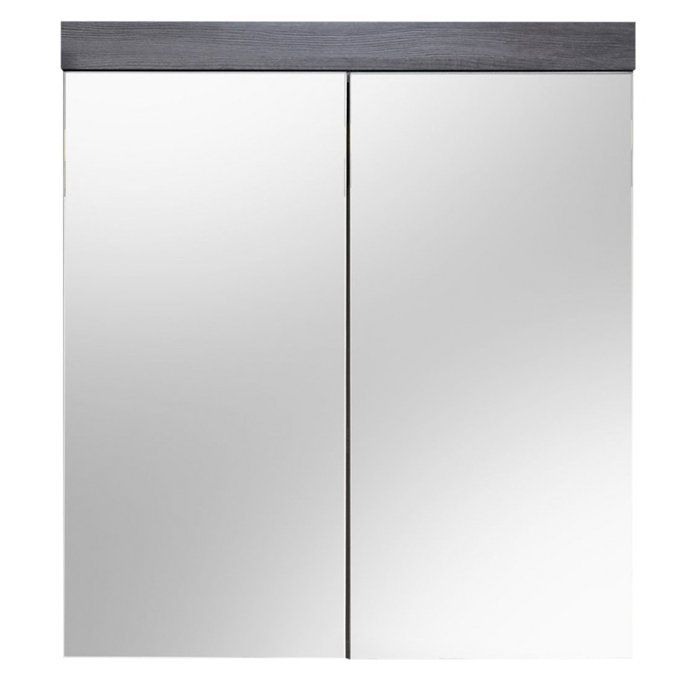 trendteam smart living 1259-405-21 miami armoire murale/miroir pour meuble de salle de bain blanc mélaminé/argent cendré 72,0 x 17,0
