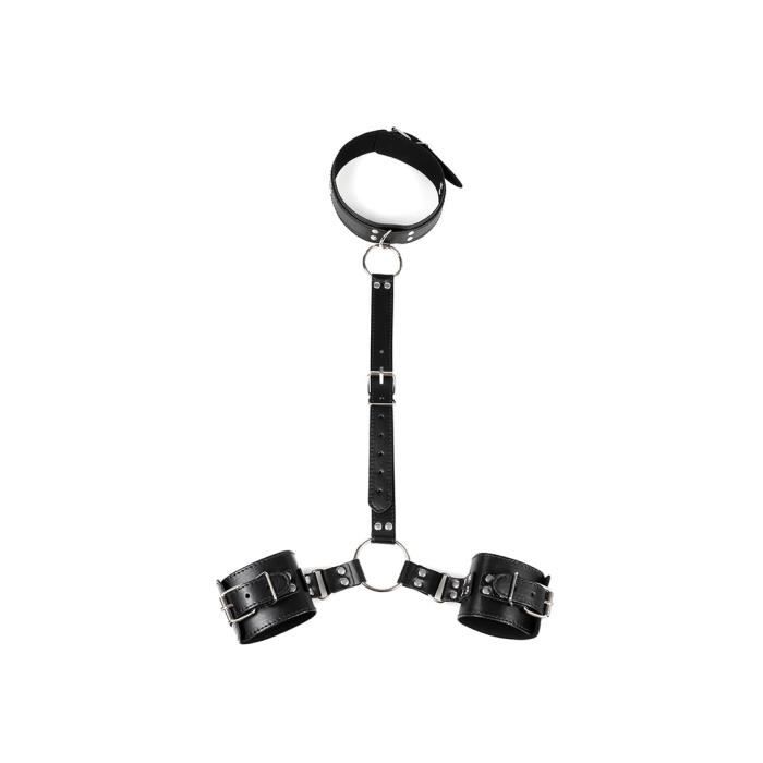 Bras De Menottes En Cuir Bondage – Taille Ajustable – Ceinture Harnais – Neuf