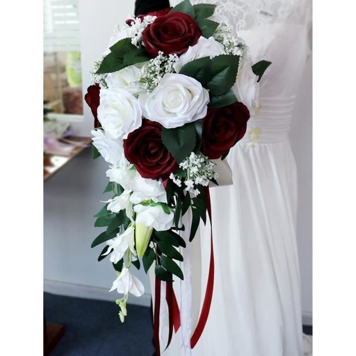 Bouquet Mariee Rouge Et Blanc Achat Vente Pas Cher