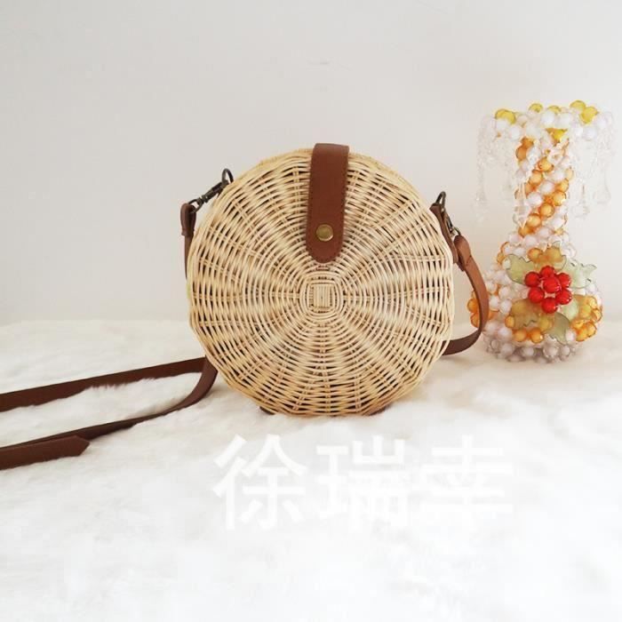 Sac Panier En Paille Vintage – Anse Arrondie, Bohème, Déco Ou Accessoire