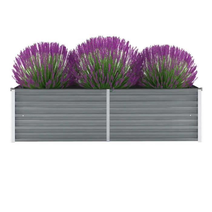 Parterre Surélevé Relaxdays Métal 80x86x40.5cm - Bac à Fleurs Balcon Terrasse - Gris