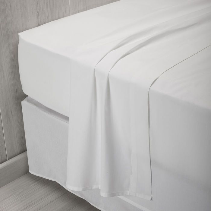 Drap Plat 1 Place Maxi - 160x290 Cm - 100% Coton Blanc - Pour Lit Simple Ou Superposé - 11