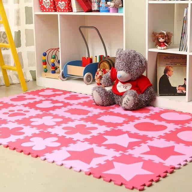 Tapis d'éveil,Tapis Puzzle en mousse pour bébé, 10 pièces, tapis de sol,  antidérapant, pour Puzzle, pour - Type Red Pink-30x30cm - Cdiscount  Puériculture & Eveil bébé