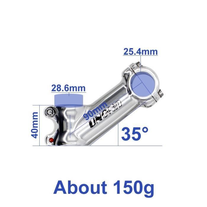 Potence VTT courte pour guidon de 25,4 mm, tiges de vélo de montagne 38/60/80 mm, 7 degrés pour la plupart des vélos de route, BMX XC AM FR Fixie Gear
