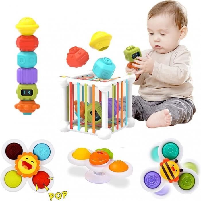 Lot de 3 jouets à ventouse pour bébé de 12 à 18 mois, jouets