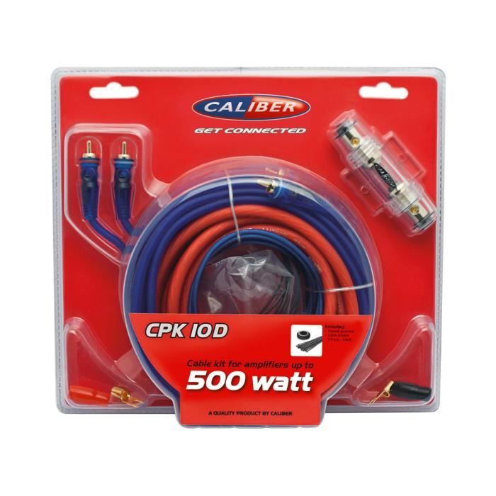 kit de câblage Caliber CPK10D pour amplificateur 500W max - 10mm²
