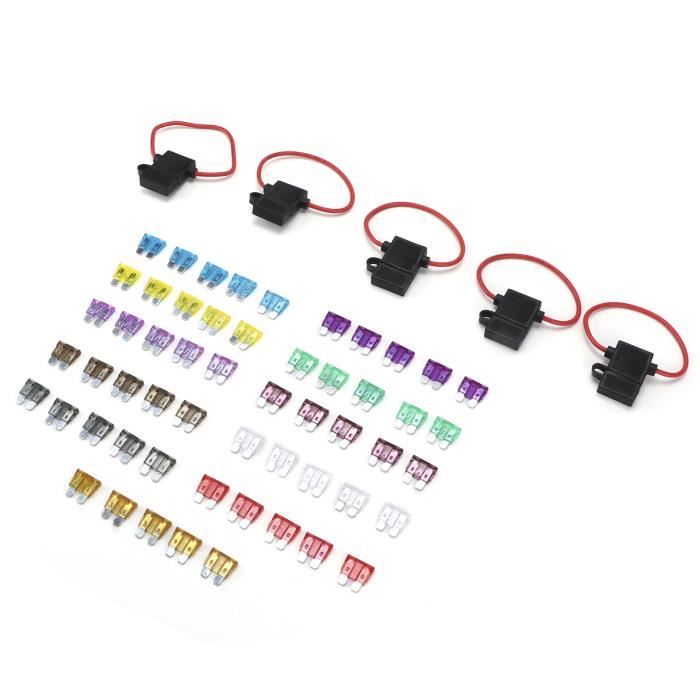 Lot De 4 Porte-Fusibles ATO 12 AWG Avec Fusibles 30A - Câble 30cm Pour Voiture, Camion, Bateau