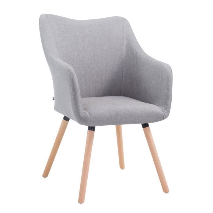 Chaise De Salle à Manger Zack V2 Tissu Blanc Gris | Leroy Merlin - 3