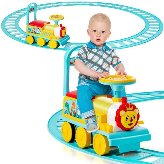 COSTWAY Train Electrique pour Enfants -16 Accessoires de Rails , Cadeau de  Noël Pour Tout-petits 3+ ans , Bleu - Cdiscount Jeux - Jouets
