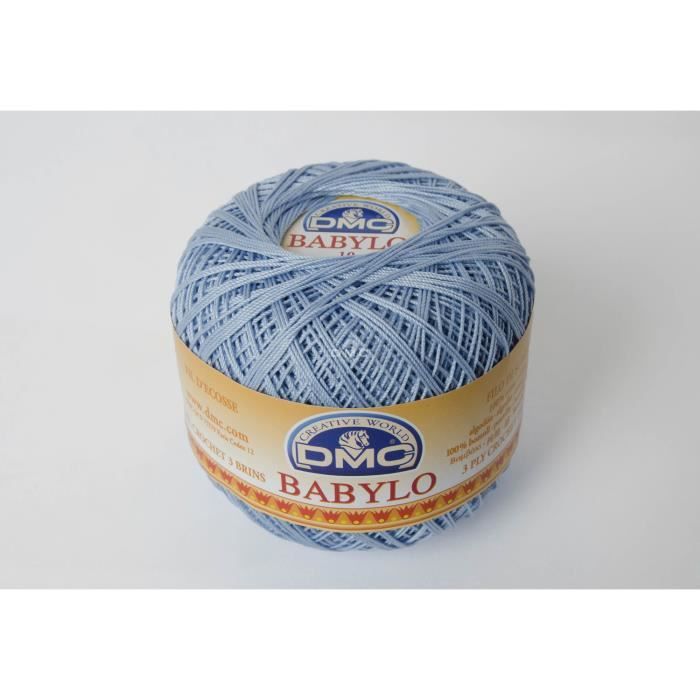 Fil à crocheter Babylo Gross. 10 - Col. 3840 - Fleur de Lin Bleue