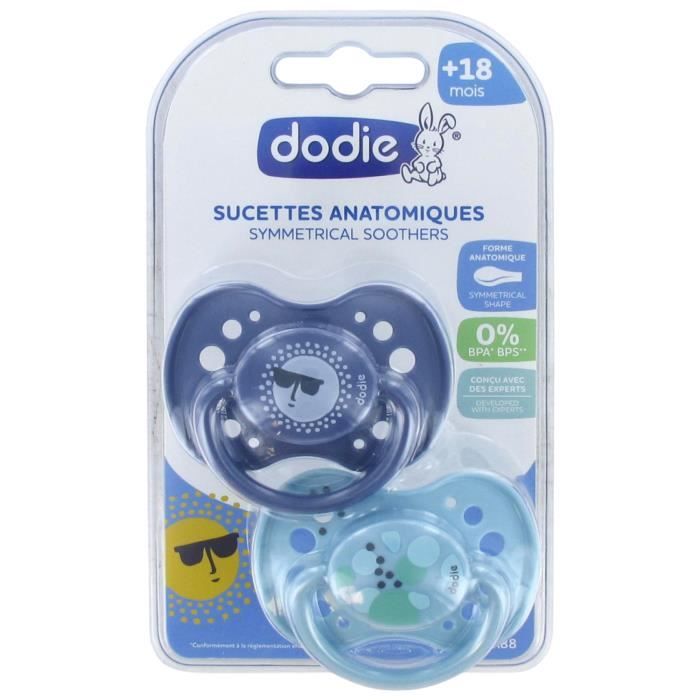 Sucettes-Dodie 2 Sucettes Anatomiques Silicone 18 Mois et + N°A88 (Modèle :  Lune & Ballons) - Cdiscount Puériculture & Eveil bébé
