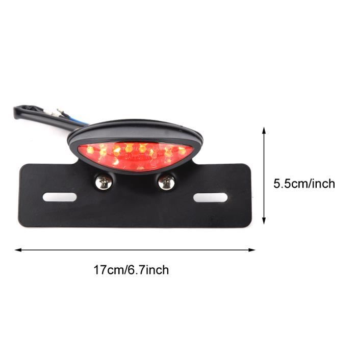 Feu Arrière De Plaque Pour Moto – 3 LED, étanche, Dimensions 105x31.5x19 Mm