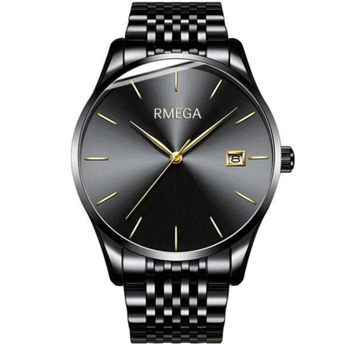 RMEGA Luxe Montre Hommes Ultra mince Quartz Etanche Montre