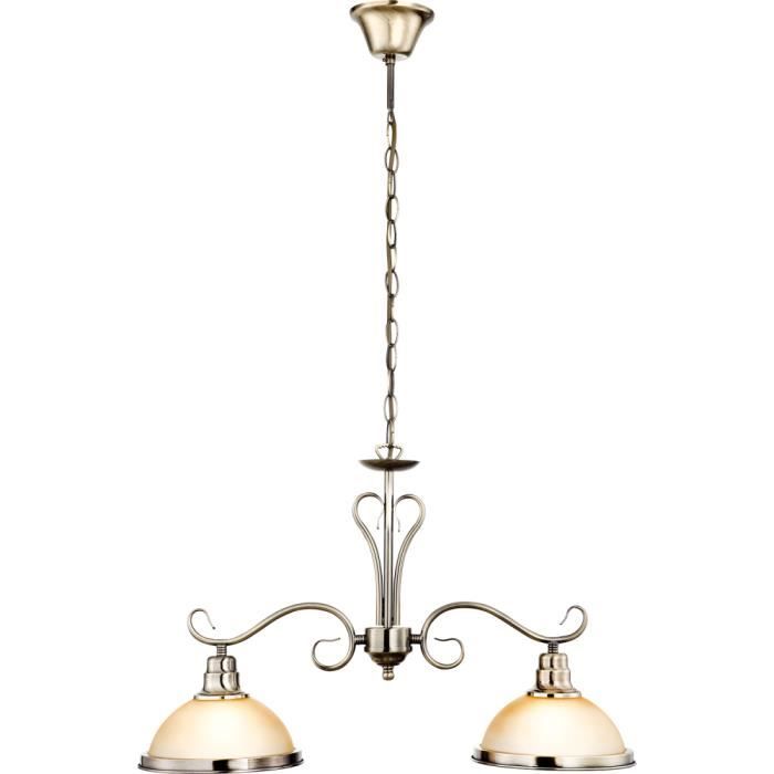 Lustre Italien 3 Lumières - Style Mid-century Modern - Laiton Vieilli - Réglable En Hauteur - Neuf