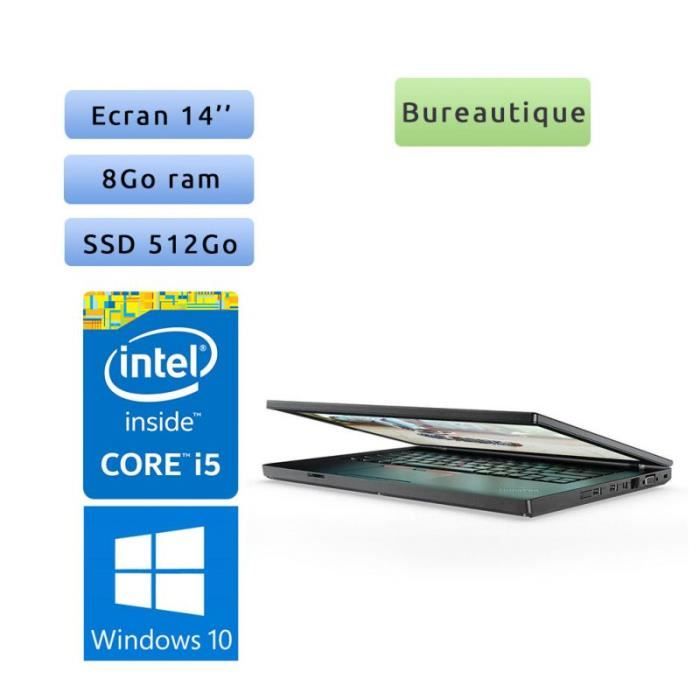 Lenovo ThinkPad L470 - Windows 10 - i5 8Go 512Go SSD - 14 - Webcam - Ordinateur Portable PC Noir - Lenovo