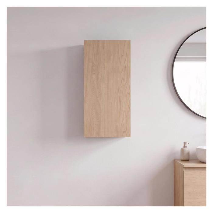 Meuble de rangement - Meuble haut 1 porte - Faible profondeur Décor chêne
