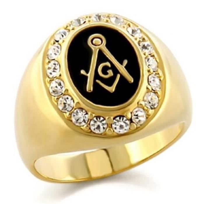 Bague Franc Maconnerie Acier Ino Noir Achat Vente Bague