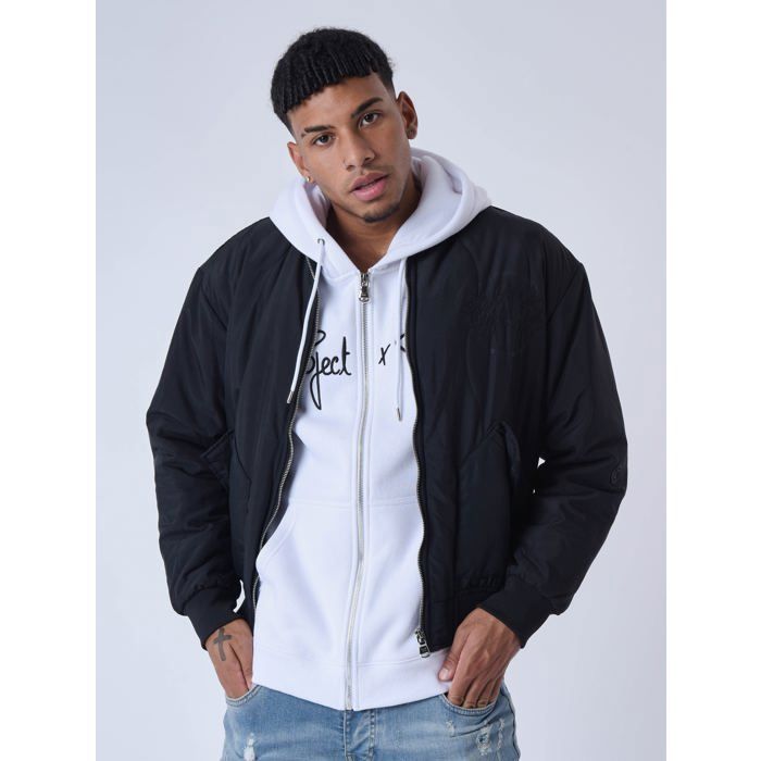 Blouson Aviateur Homme Chaud et Matelassé - MAGCOMSEN - Blanc - Fermeture Éclair Complète