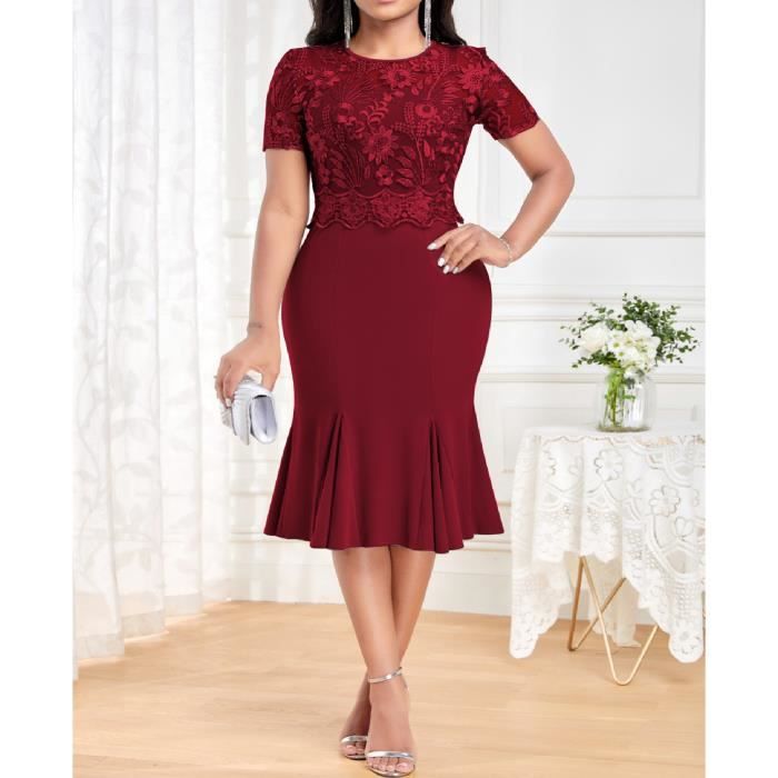 Robe Femme En Mousseline De Soie - Col Rond, Style Patchwork Mini Robe Pour Soirée Ou Daily