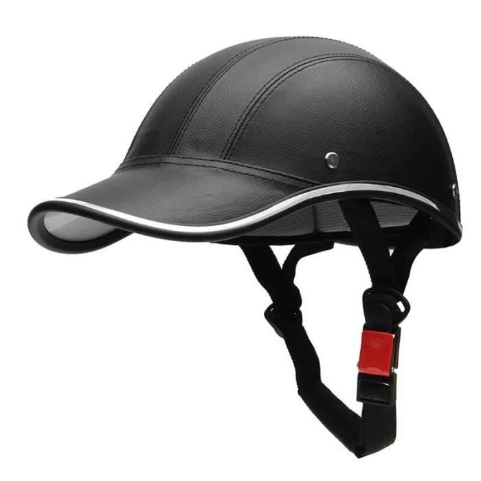 Demi-casque pour moto casquette de Baseball demi-visage pour vélo électrique Scooter Anti-UV casque de sécurité- Black[A7966]