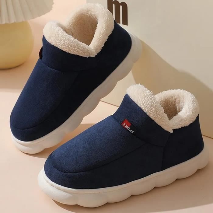 Chaussons en coton chauds et épais antidérapants