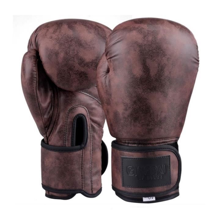Gants De Boxe Vintage En Cuir 12 Oz - Fait Main - Style Rétro - Pour Entraînement Ou Déco