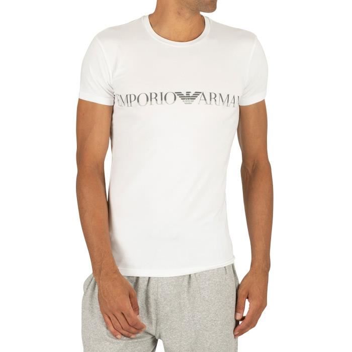 Emporio Armani Homme T-shirt avec logo méga, Blanc