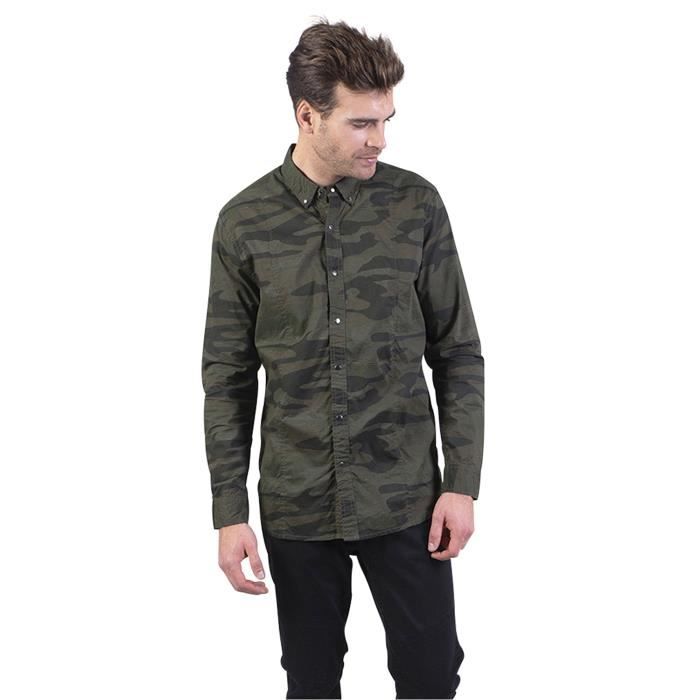 Longboard Chemise Homme Kaki Cameleon Vert Cdiscount Pret A Porter