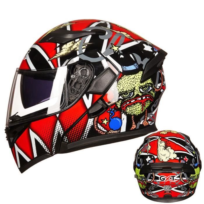 Casque Moto Modulable Intégral - Visière Double Couche Antibuée, Coque ABS, Doublure Amovible, Tailles S à XXXL