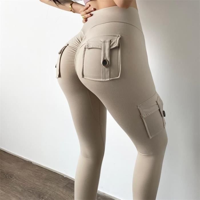 Yoga Pantalons Femmes Pantalon de Yoga taille haute pour femmes Legging de Sport moulant Push Up de Fitness de Gym de course a pied Kaki Cdiscount Pret a Porter