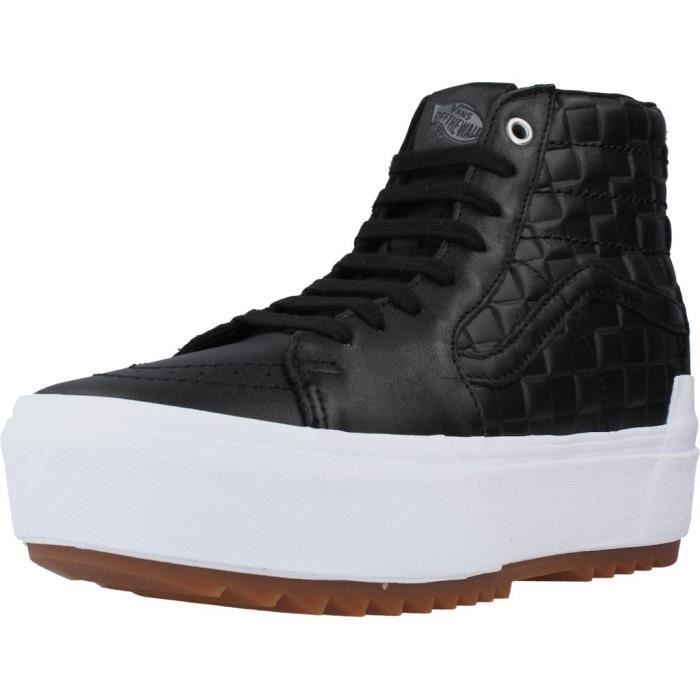 Basket Femme - VANS - 110829 Noir - Semelle Gomme - Extérieur Peau - Vulcanisé Basket Femme - VANS - 110829 Noir - Semelle Gomme - Extérieur Peau - Vulcanisé