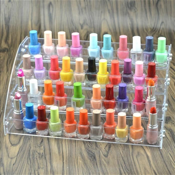 4 Couches Boite Rangement Vernis A Ongles Organisateur Rouge A