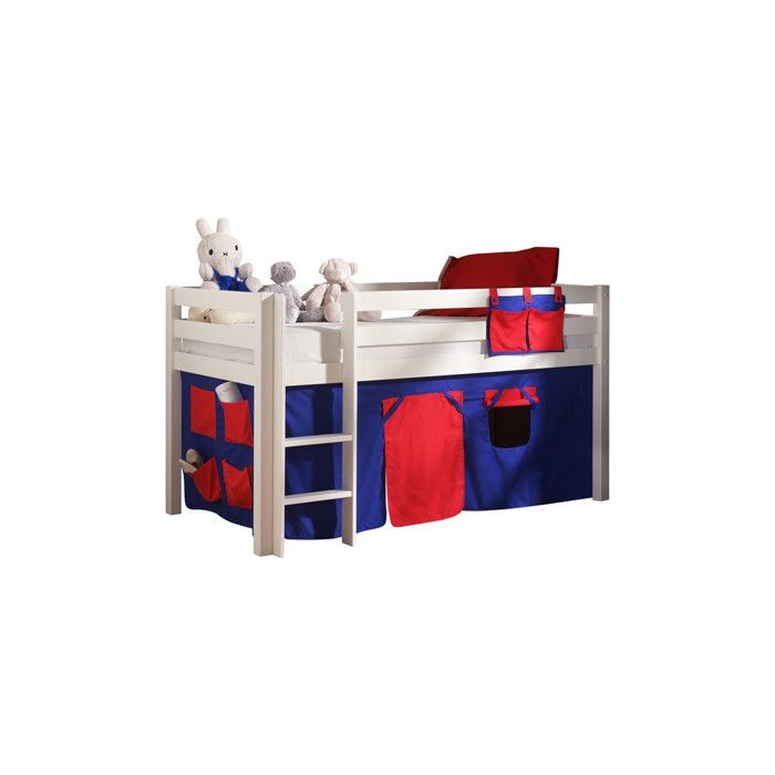 Lit Enfant en bois avec LED - Cadre de lit voiture - Rouge - 90 x 200