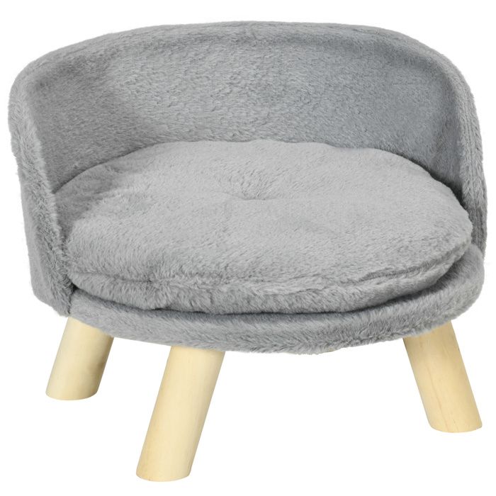 PawHut - Canapé pour Chien - Panneau de particules - 40.5x40.5x33cm - Gris