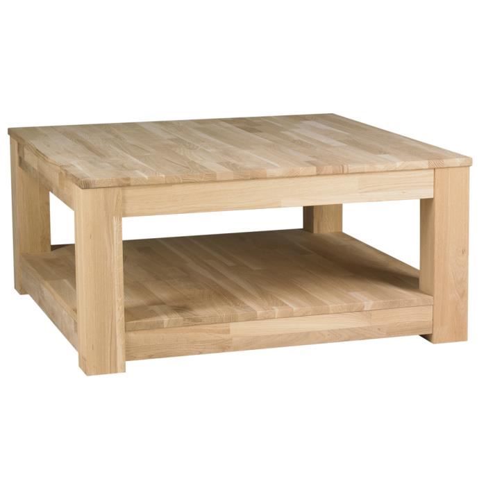Table Basse Carree Chene Massif H 40 X L 85 X P 85 Cm Achat