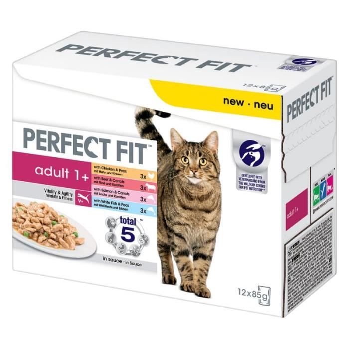 Perfect Fit Cat Food, Pack of 4.12 Units (48 x 85 g) Cdiscount