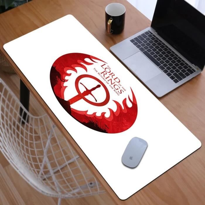 Tapis Souris XXL Seigneur Des Anneaux 80x35cm - Licence Officielle - Bureau Gamer Antidérapant - Résistant à L'Eau