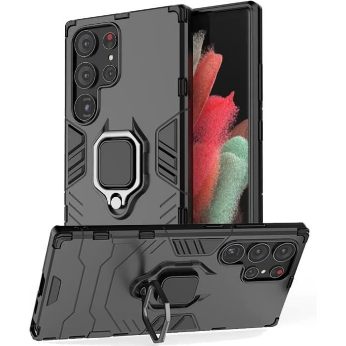 Compatible Samsung Galaxy S23 Ultra 5G Coque Résistante Anti Choc avec Anneau Bague Anti Chute béquille [Novago]