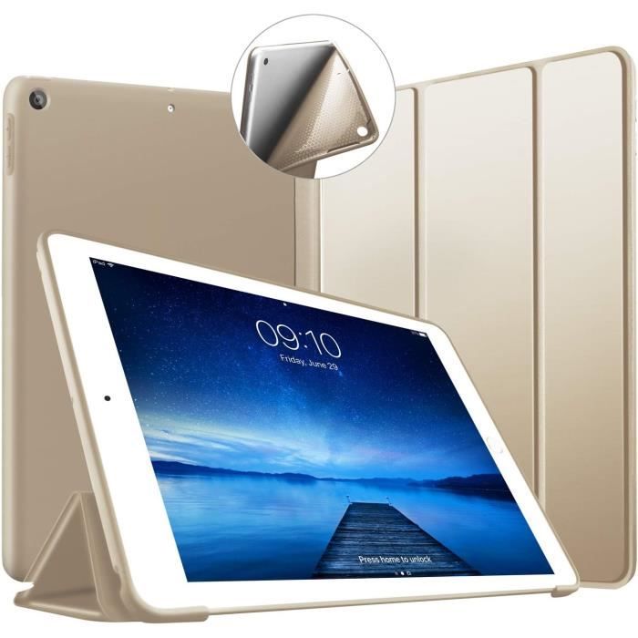 FINTIE Coque Compatible avec iPad 6ème/5ème Génération (2018/2017) et iPad Air 2/Air 1 9.7 Pouces - [Rangement de Pencil] Housse Arrière Transparente