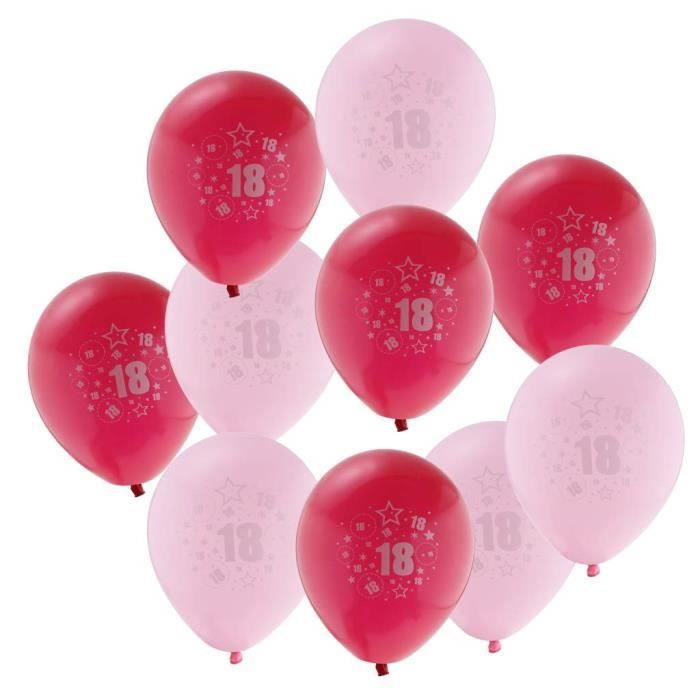 Rose Rouge 10 Pieces Ballon De Latex Age 18 Decoration Pour Fete D Anniversaire De 18 Ans Bleu Cdiscount Maison