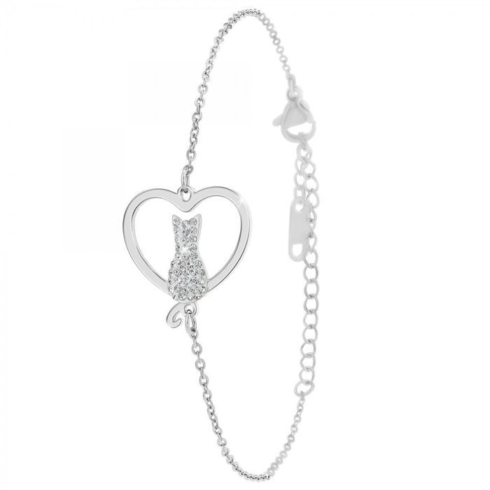 Bracelet chat par SC Crystal orné de Cristaux scintillants Bracelet chat par SC Crystal orné de Cristaux scintillants