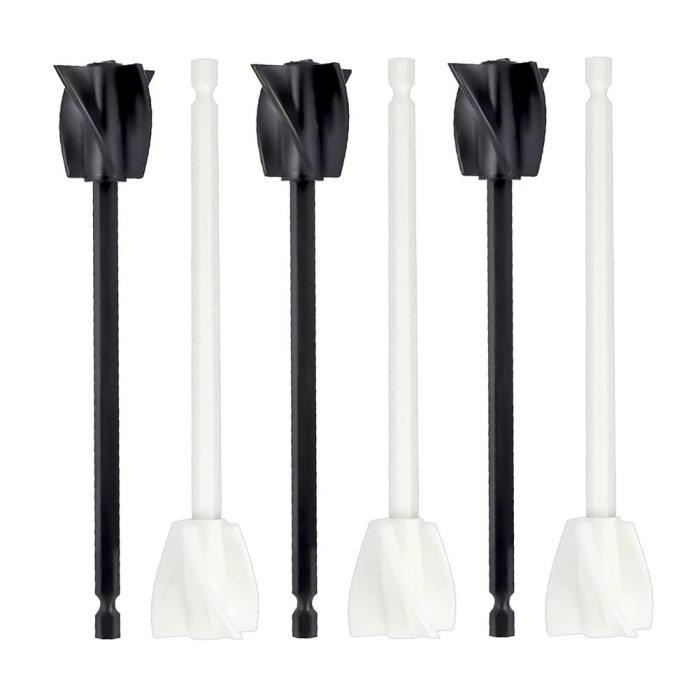 6Pcs Epoxy Mixer Attachment for Drill, 6.5Inch Length (Black, White