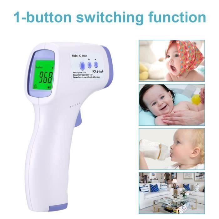 Okaywork Thermomètre Sans Contact Digital – Mesure Instantanée Frontale – Écran LCD HD – Précis ±0.1°C – Pour Bébé, Enfant, Adulte (Blanc)