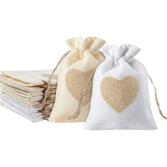 NA 30Pcs Sachets Toile de Jute Pochettes Sachets pour agée Bijoux