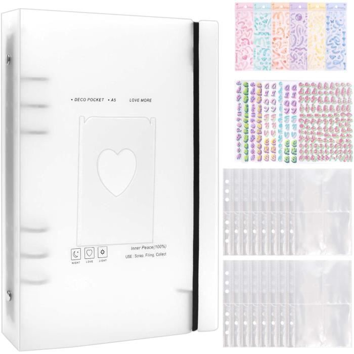 Coeur de grille violet Classeur De Cartes Kpop 3 Pouces, Album Photo Papillon Amour Creux, 40