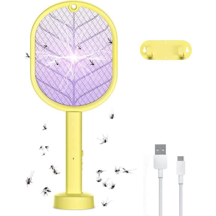 Raquette Anti Moustique Electrique 4000V CONOPU - Tapette à Mouche USB Rechargeable Avec Lampe De Poche Amovible