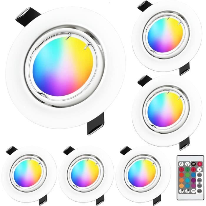 Spot Rgd Light Spot Led Encastrable Orientable Rgb+Blanc Chaud 3000K Dimmable 5W ...