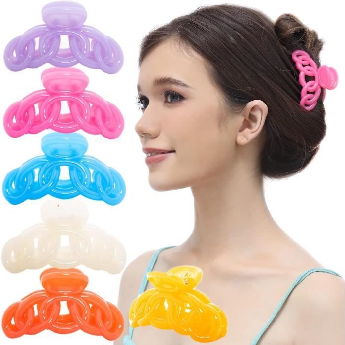 Lot De 2 Pinces à Cheveux Dentelle Et Métal - Accessoire Coiffure Fille - Rouge