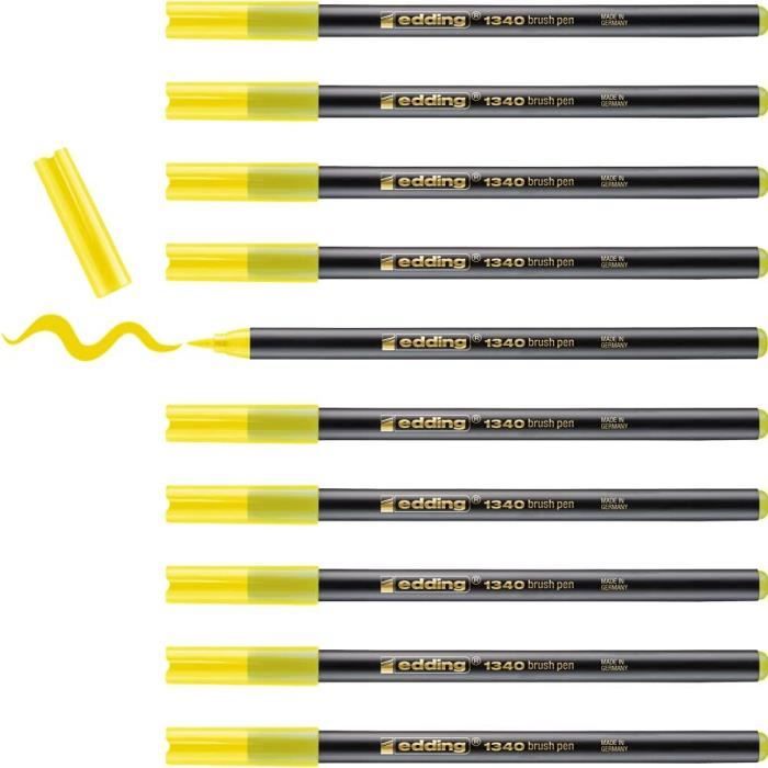 Stylo R17 1340 Feutre Pointe Pinceau - Jaune - 10 Stylos - Pointe De Pinceau ...